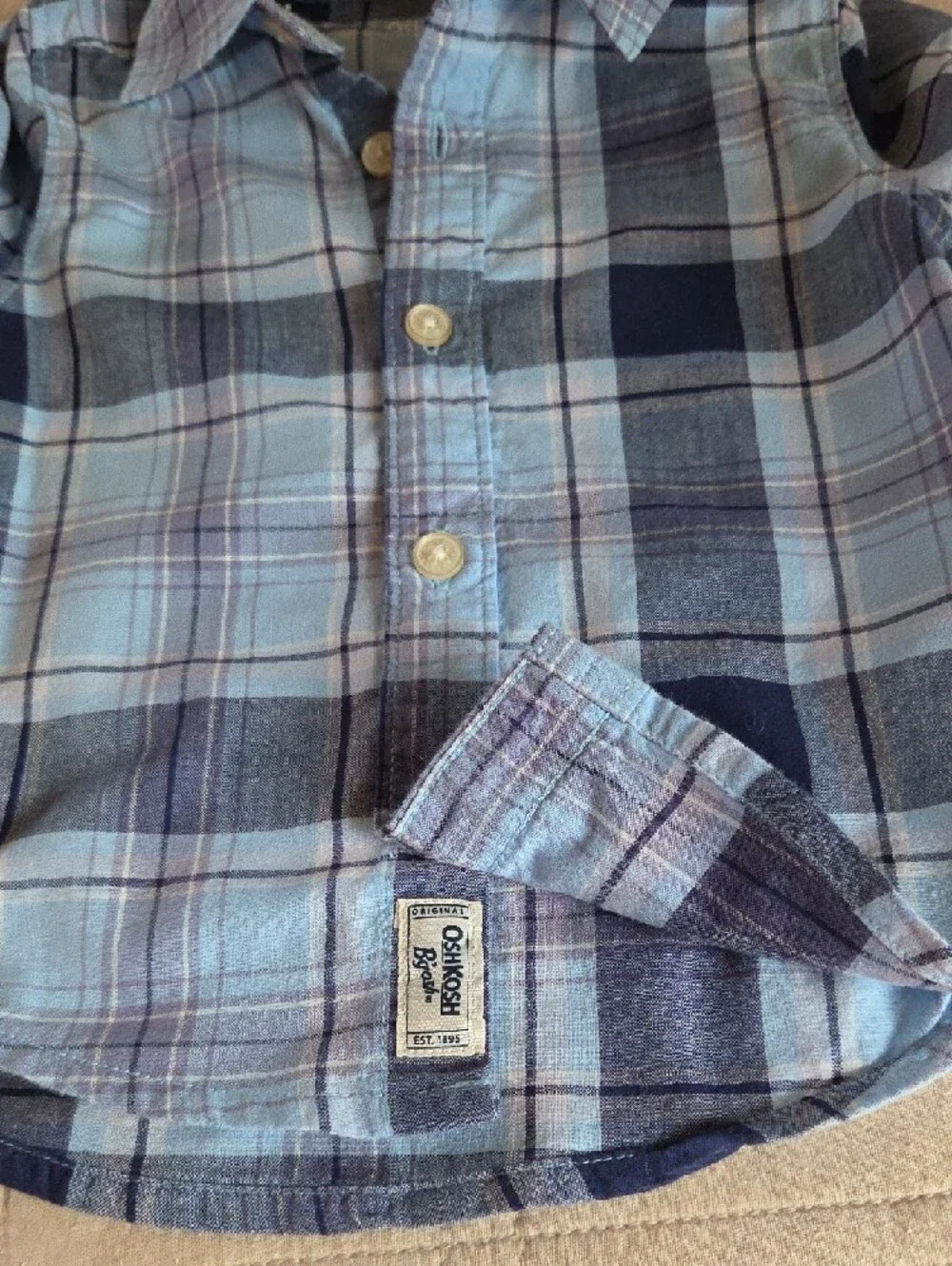 OshKosh B'gosh Blue Plaid Button-Down Shirt